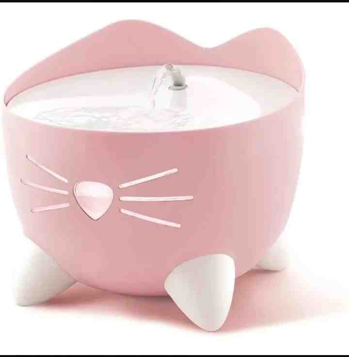 FUENTE BEBEDERO PIXI PARA GATOS-PERROS COLOR ROSA